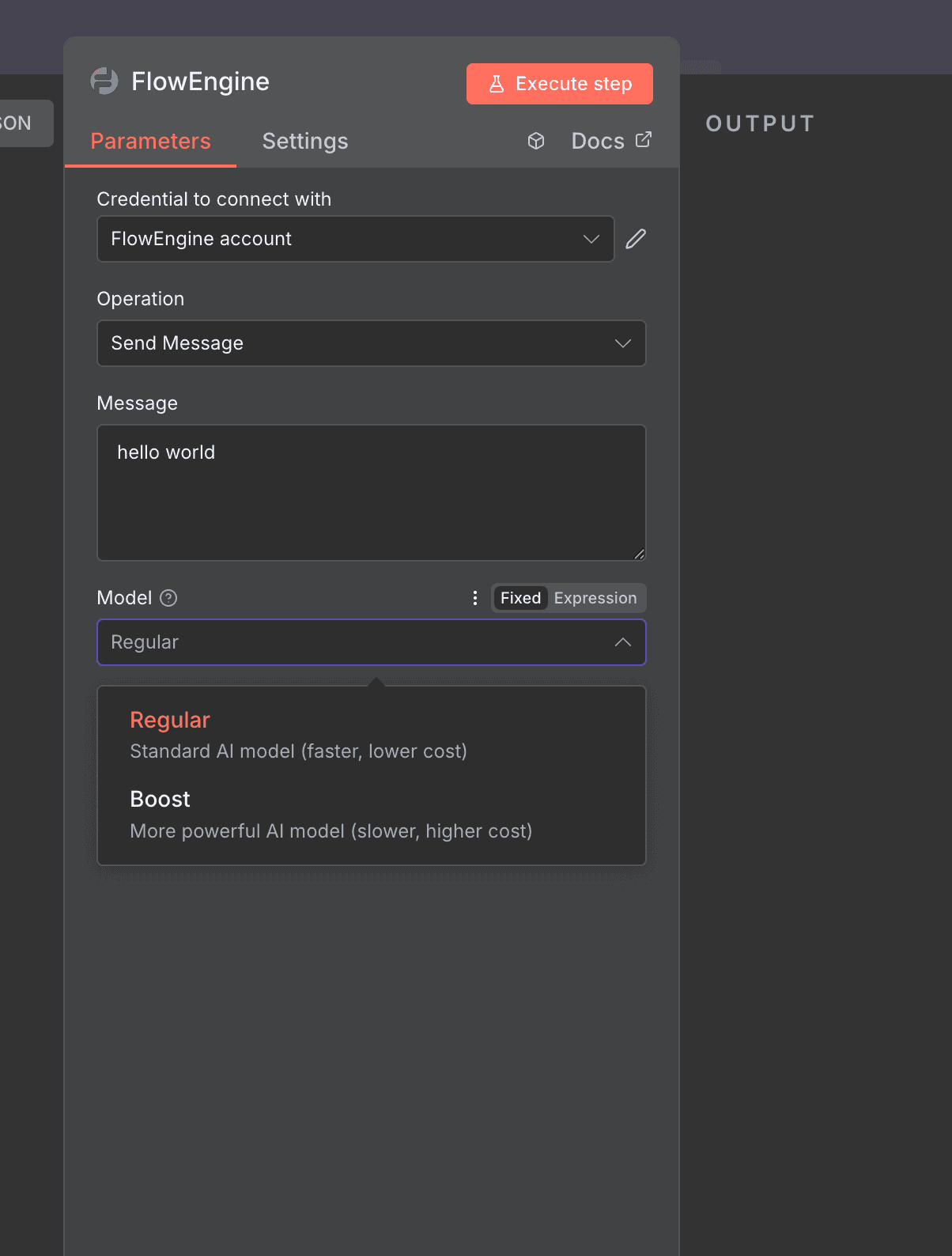 Configure Message and Model